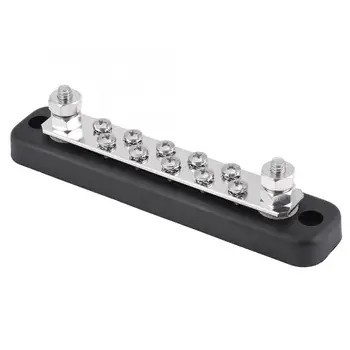 

10 Positions Screw Bus Bar Electric Terminal Junction Block W / 2 Stud AC 130A DC 150A Car Socket