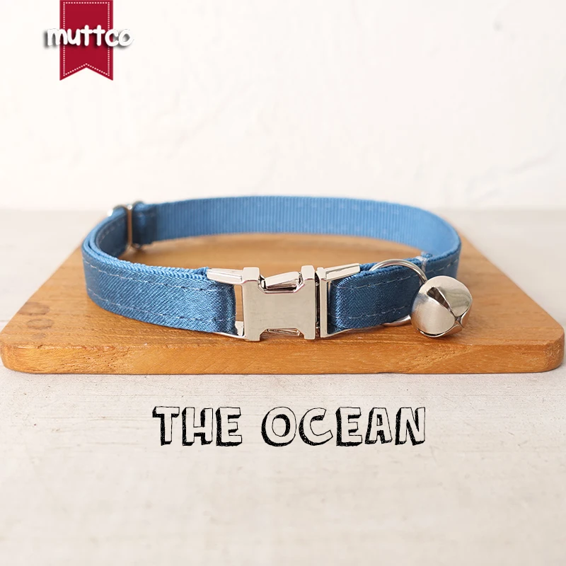 

MUTTCO Retailing likable self-design personalized cat collars THE OCEAN handmade collar 2 sizes UCC115