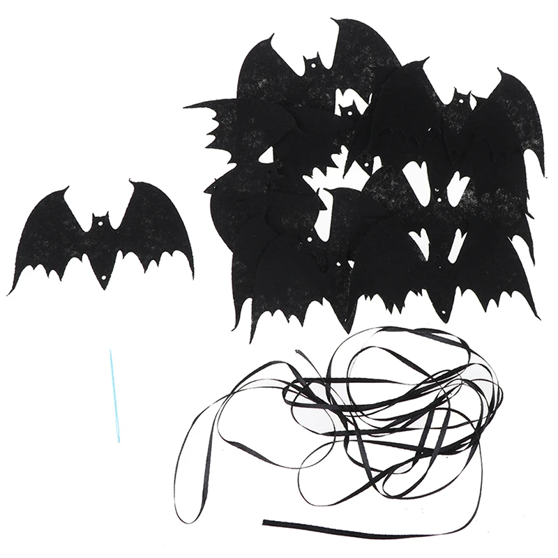 12pcs/string Horror Bat Halloween Non-woven Bat String Decoration KTV Bar Shopping Mall Home Party Halloween Decoration