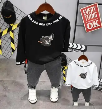 

Baby Boys Clothes set Children spring Autumn Cartoon T-shirt and jeans pants 2pcs Toddler Casual Kids Boy Clothes Sets 2-6years