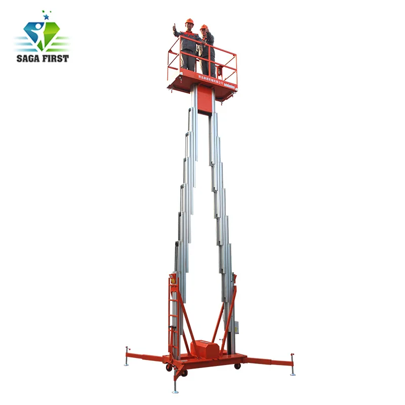 Man Lift Equipment For Sale Portable Telescopic Dual Mast Aluminum Lift
