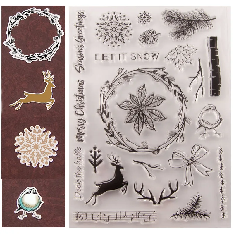 15.5x21.5cm TPR Clear Stamps For DIY Scrapbooking Xmas Decoration enfeite de natal | Дом и сад