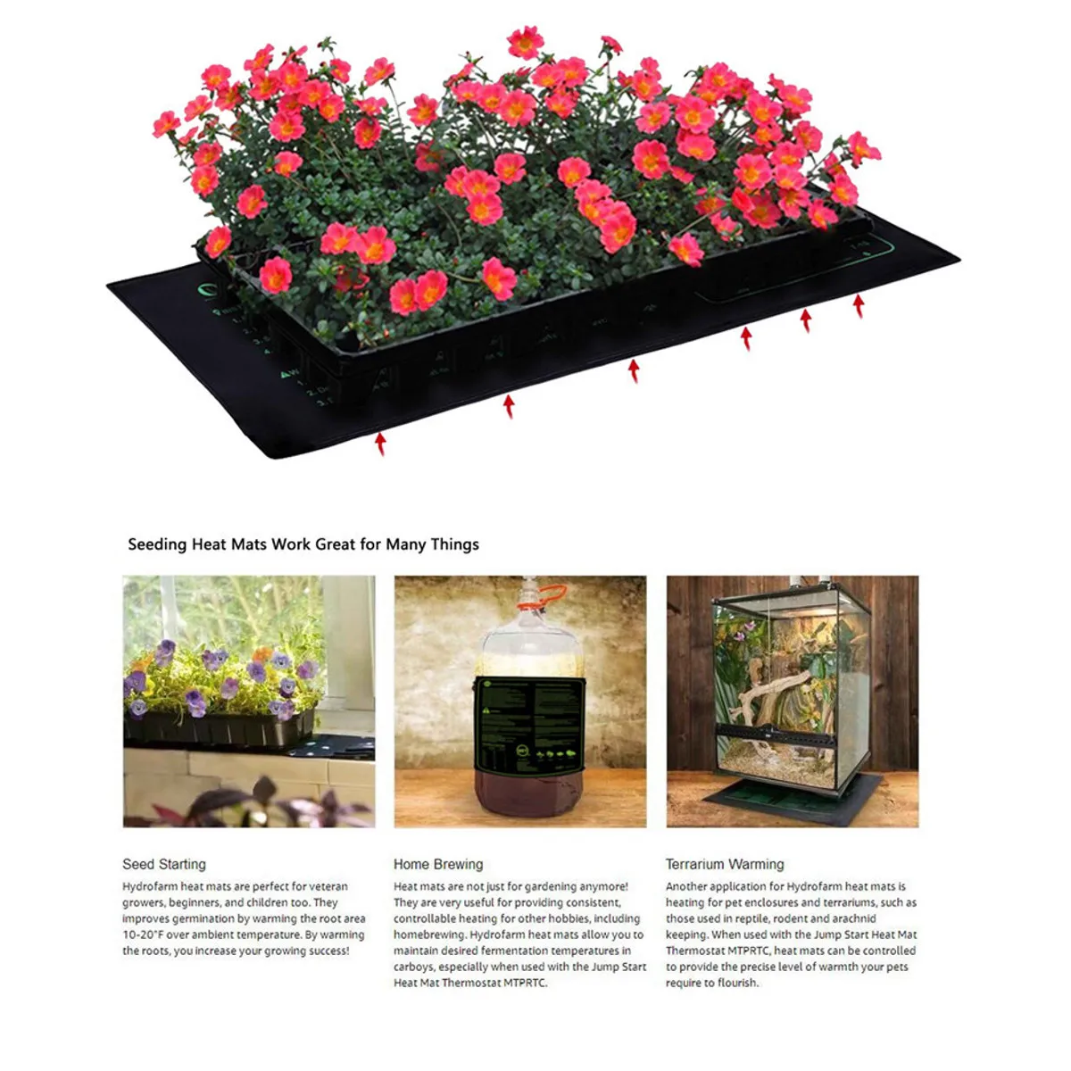 

Seedling Heating Mat 122x50cm Waterproof Plant Seed Germination Propagation Clone Starter Pad Garden Supplies Pet Retile Pad