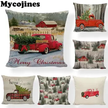 

Christmas Hold Pillow Case Santa Claus Trucker Pillow Cover Xmas Gift Throw Pillow Cases Christmas Cushion For Sofa Home