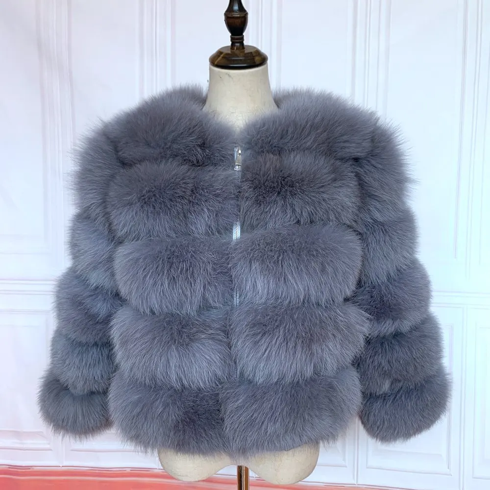 NEW style real fur coat 100% natural fur jacket female winter warm leather fox fur coat high quality fur vest Free shipping long puffer