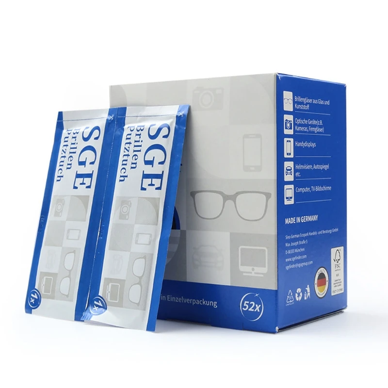 

52 Glasses Anti-Fog Wipes Individually Wrapped Disposable Defogger Eyeglass Wipe