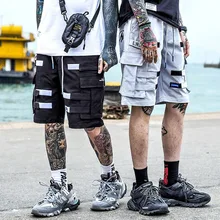 April MOMO Харадзюку карго шорты карманные мужские хип хоп Короткие штаны для уличного БЕГА МОДНЫЕ тактические военные короткие мешковатые шорты
