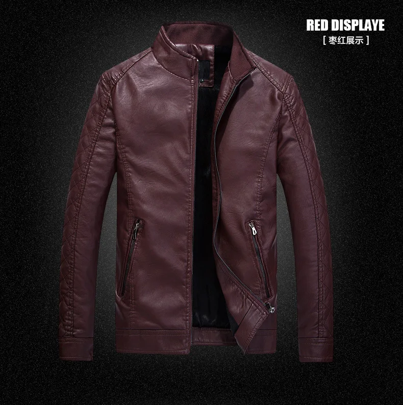 Мужские кожаные пальто в Корейском стиле Slim Fit-Молодежная куртка Мужская Slim Fit локомотив из искусственной кожи мужская одежда