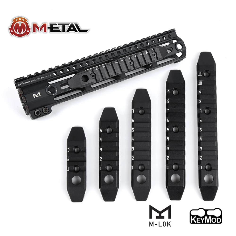 

WADSN 3/5/7/9/11 Slot Airsoft MLOK KEYMOD Picatinny Rail Aluminum Hunting Tactical Gun Handguard Rail Mount with QD Buckle