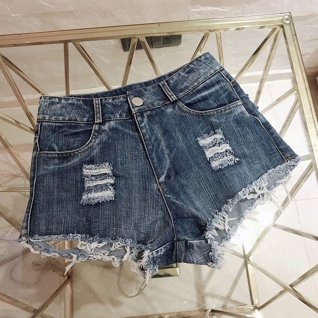 Fleepmart women Sexy ripped holes casual Mini Short Jeans Booty Shorts