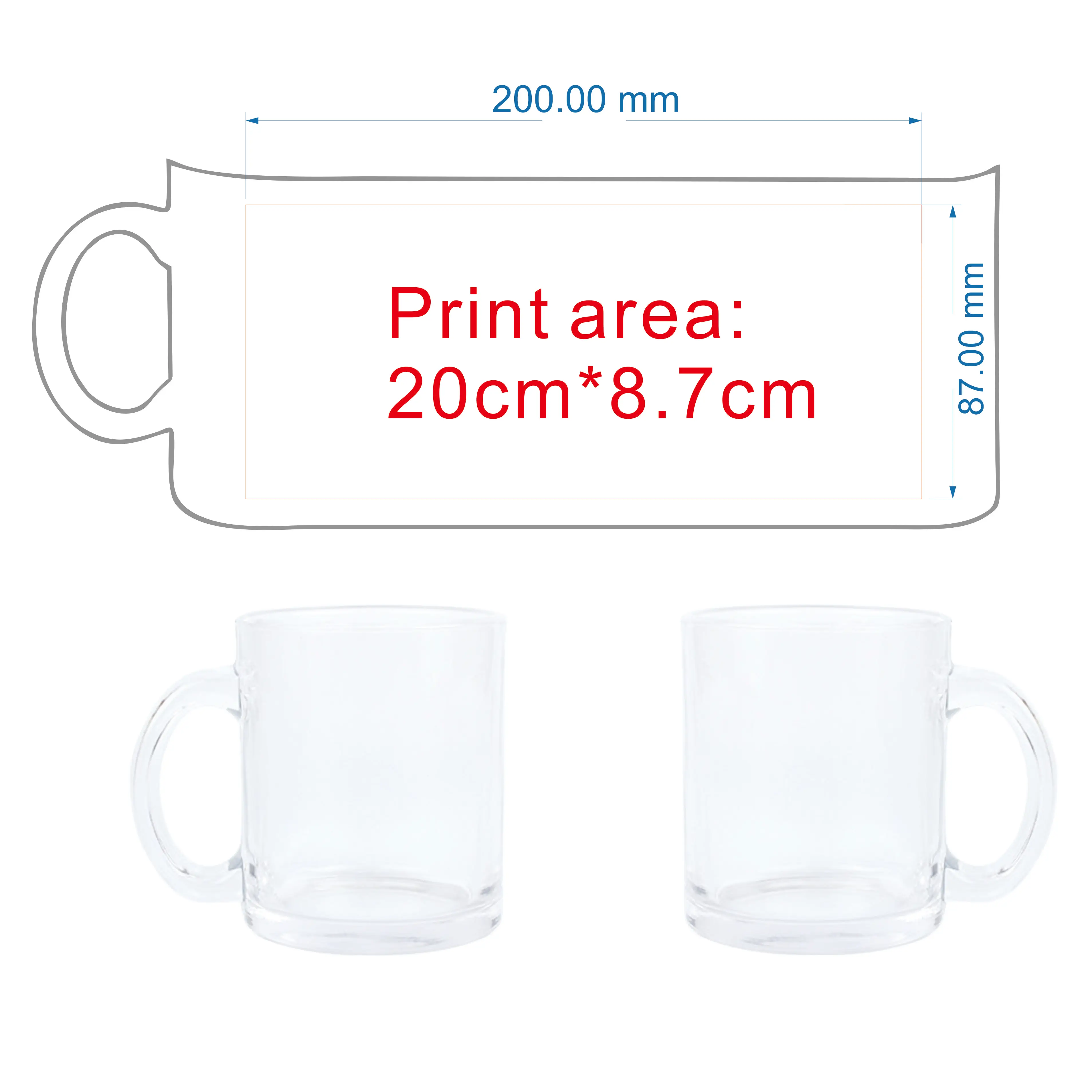 Personalized 11oz Glass Mug – Customizable Coffee Cup with Printed Design