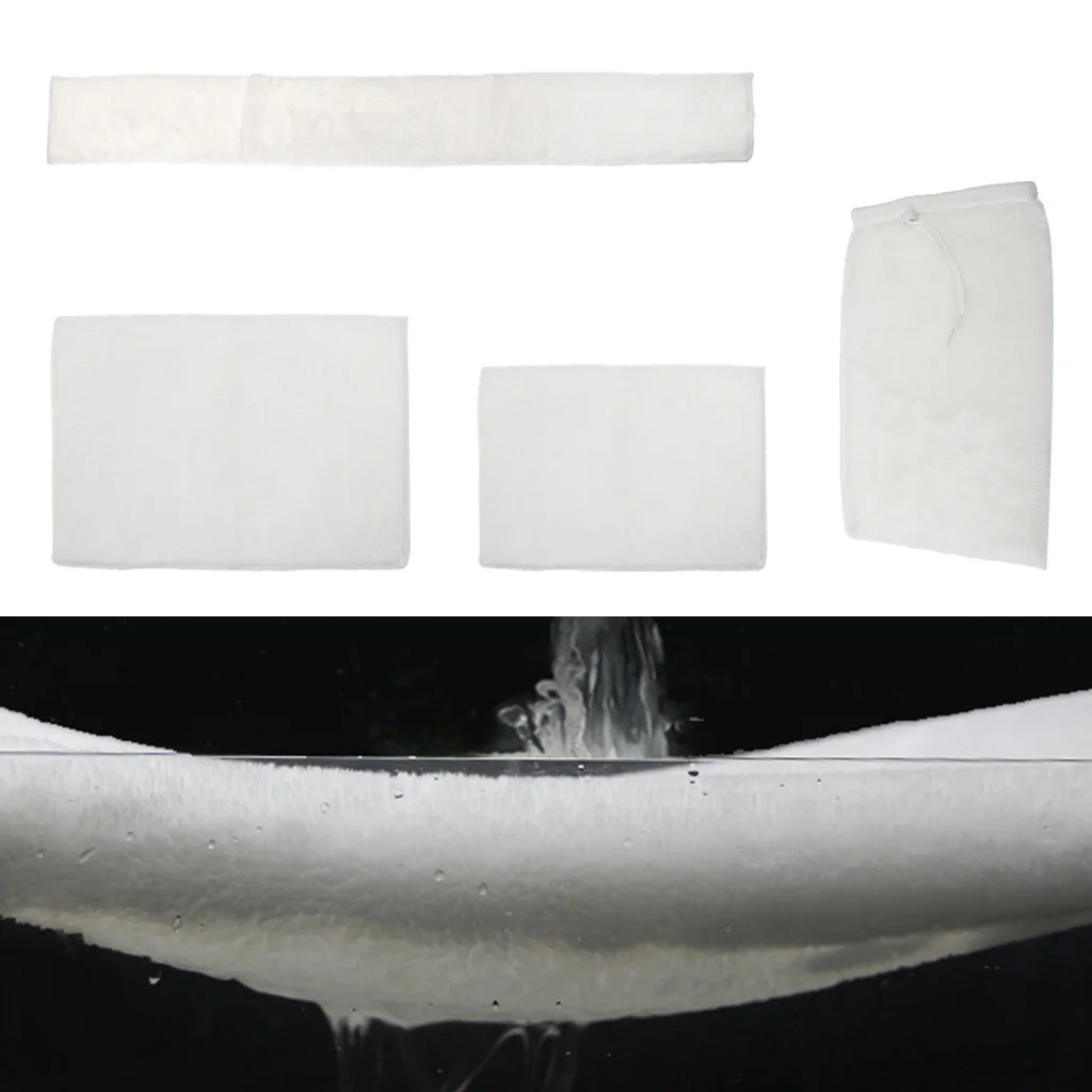 Reusable Fiber Aquarium Filters Carpet Fish Tank Blanket Rug Pad Filtration Bags, 4 Styles Available