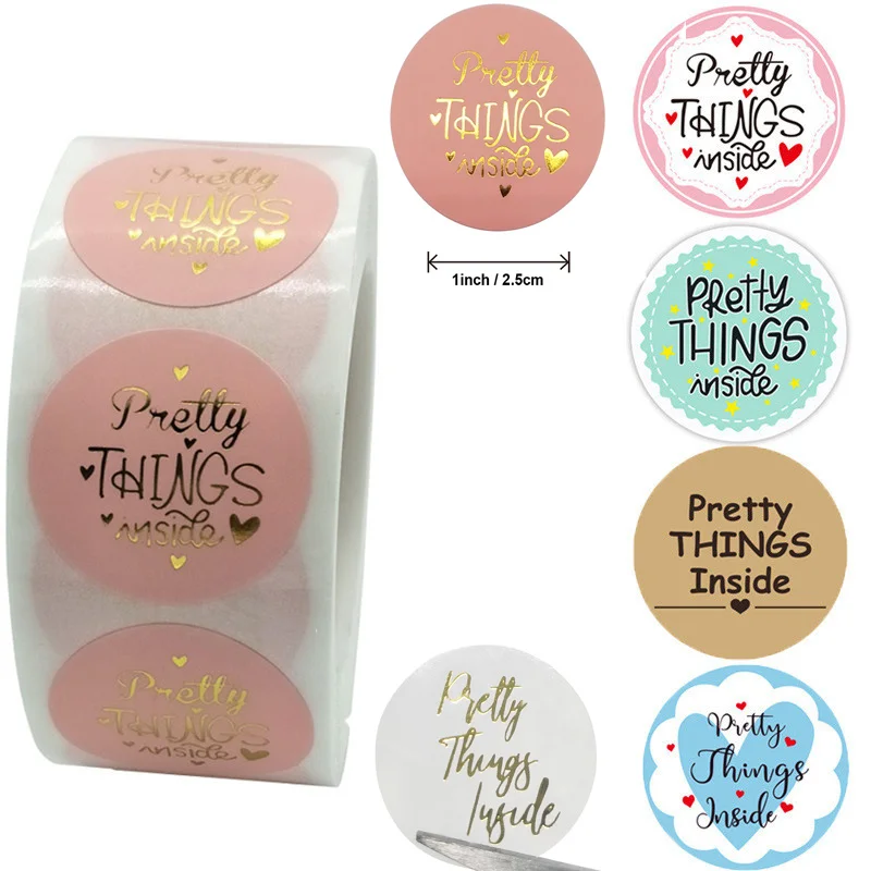 500* Pretty Things Inside Stickers Handmade Gold Foiled Business Thanks Labels 500* Pretty Things Inside Stickers Handmade Gold Foiled Business Thanks Labels