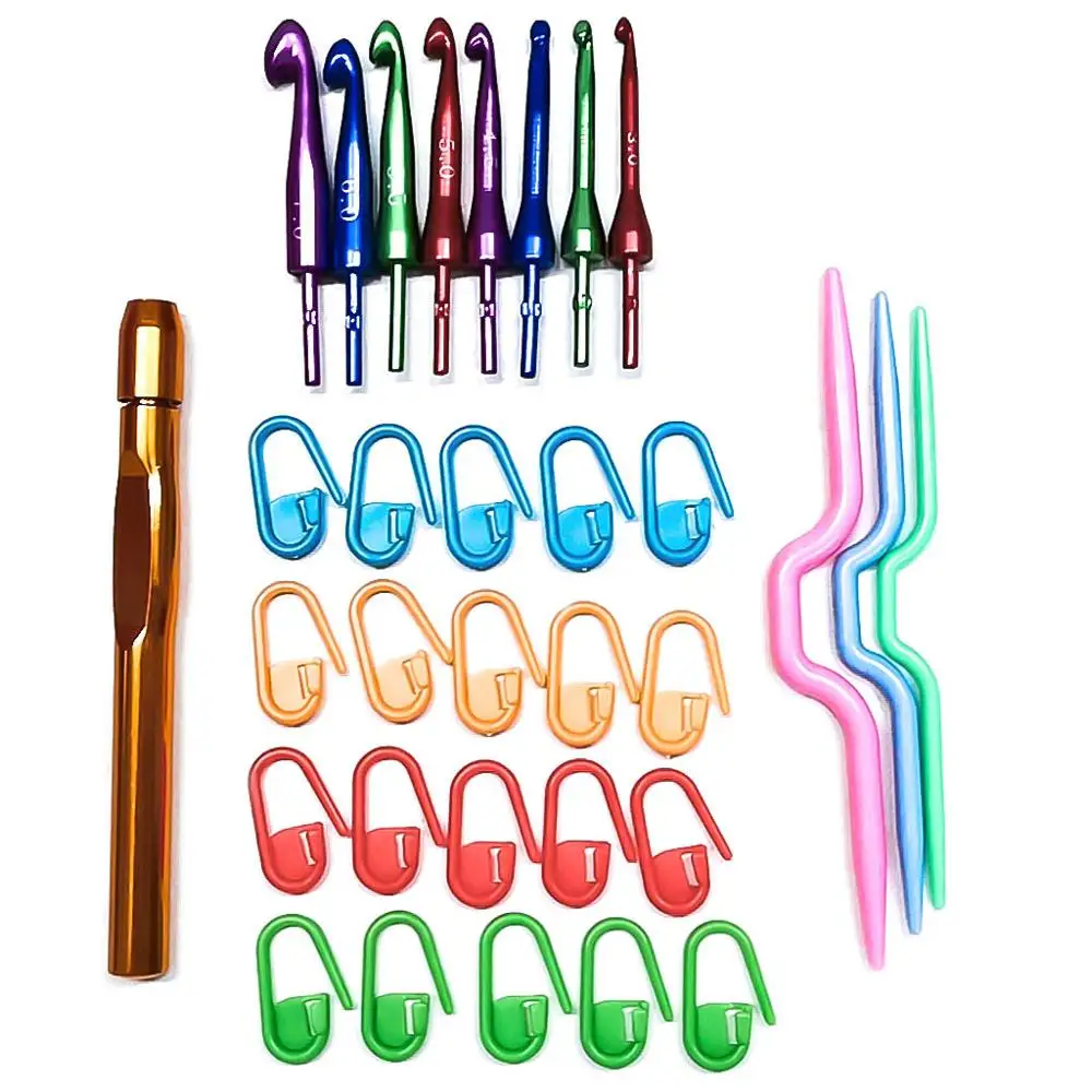 

8PCS Aluminum yarn Crochet hooks interchangeable knitting and crochet tools and accessories hook and knitting bag kit so weave
