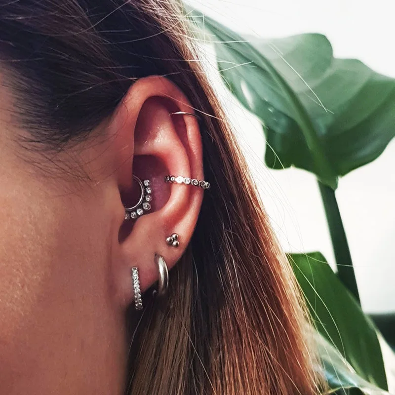 1Pc Newest Surgical Steel Moon lightning Helix Piercing Oreja Tragus Piercing Labret Lip Ring Earrings Studs Nose Ring Piercing - Image 4