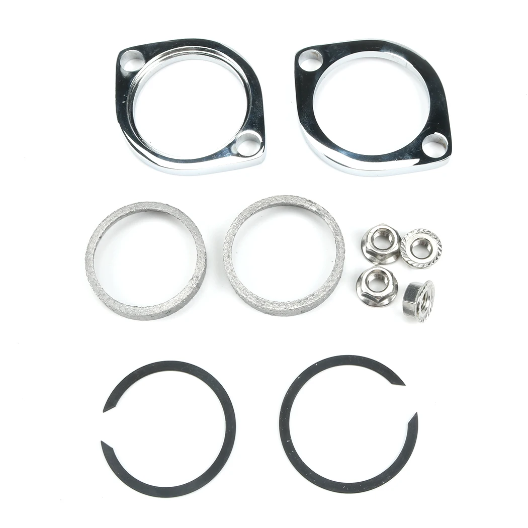 Big Twin Exhaust Gasket Set Exhaust Flange Install Kit For Harley Big Twin | 1984-2022 Models | Includes Flanges, Gaskets, Nuts, Washers Harley Exhaust Used