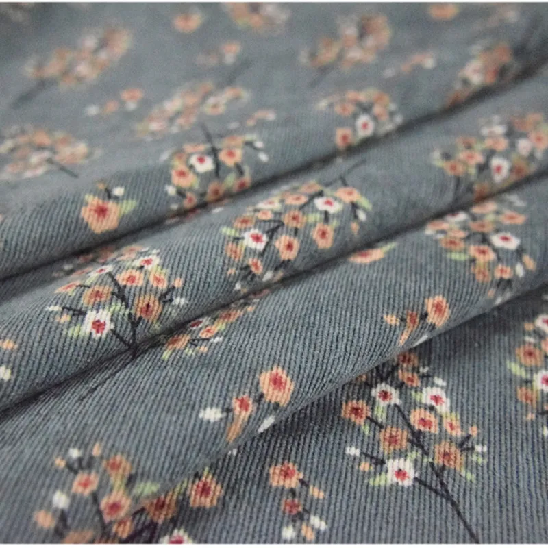 Half Meter Autumn Winter New Design Little Flower Print Cotton Corduroy Fabric For Shirt Coat Face Shoe Surface T1498 Half Meter Autumn Winter New Design Little Flower Print Cotton Corduroy Fabric For Shirt Coat Face Shoe Surface T1498