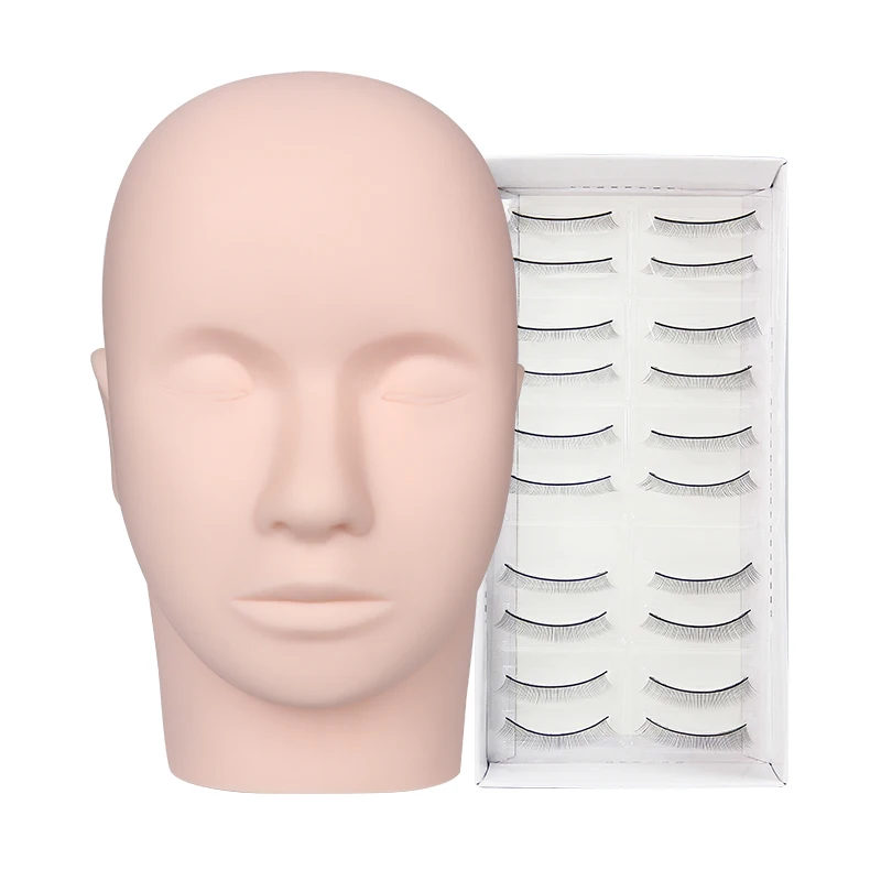 

Silicone Mannequin Head for Eyelash Extension Training Practice Lashes Set for grafting lashes Training Head Eyelash tools