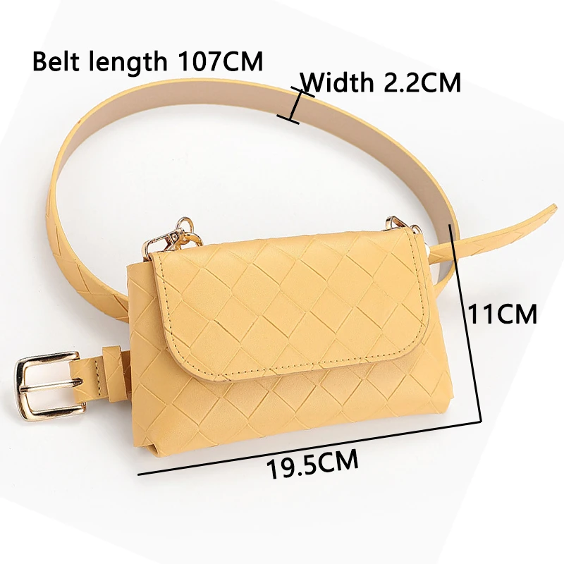 Fashion Casual Waist Pack PU Leather Waterproof Fanny Pack Luxury Women Belt Bag Simple Women's Gift Belt Bag Phone Chain Purse