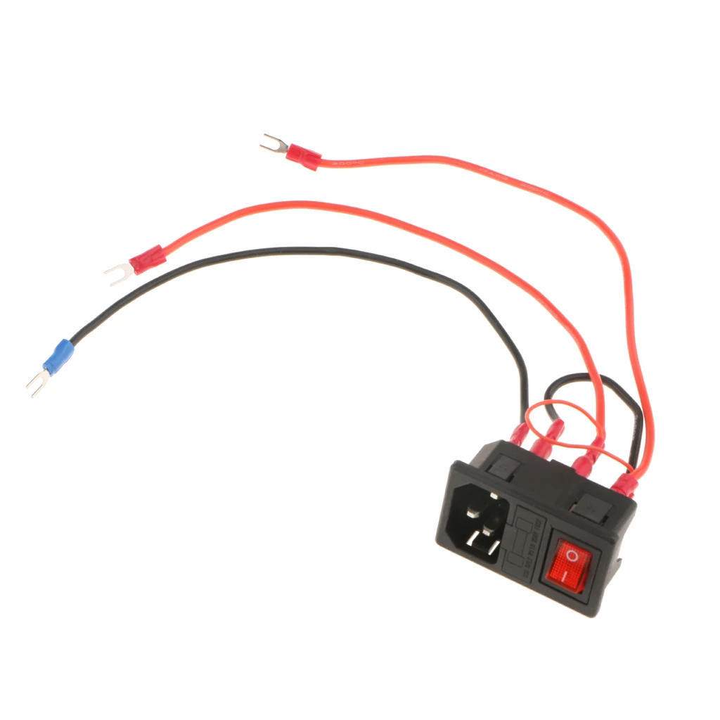 220V/110V 15A Power Outlet Socket Output With Switch Fuse For 3D Printer