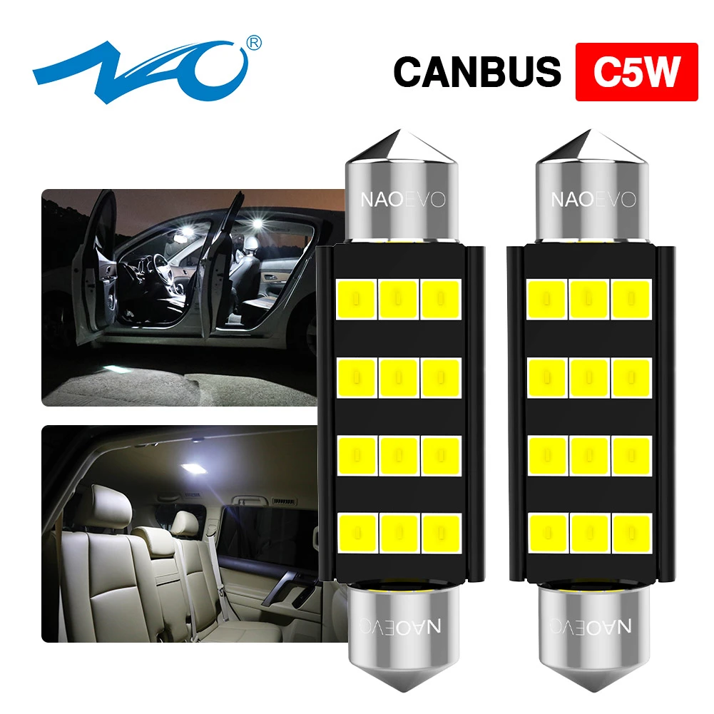 Nao C5w 31mm 28mm Led Canbus C10w Car Interior Light 36mm Led Auto Dome  Bulb 12v Festoon No Error 39mm 41mm 44mm Lamp 2835 Chip - Signal Lamp -  AliExpress