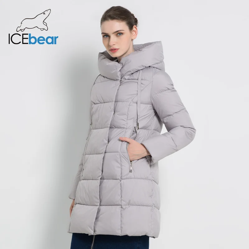 ICEbear Новая зимняя женская куртка Высокого качества женское пальто Стильная повседневная куртка Зимная ветрозащитная теплая куртка Женская парка Бренд женской одежды GWD18222I