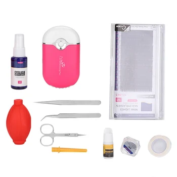 

Quality Plastic Material Grafting Eyelash Set False Eyelashes Ring Cup Cotton Swabs Tweezers Eyelash Extension Complete Tool Kit