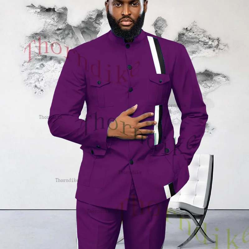 Thorndike Slim Fit Green 2 Piece Suit For Men Wedding Tuxedo Bridegroom Groomsmen Men Suits Business Party Prom Blazer T1322