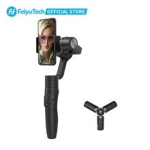 Feiyutech feiyu 3-eixo vimble 2s handheld smartphone cardan tripé estabilizador selfie vara com 180mm pólo para iphone 12 11