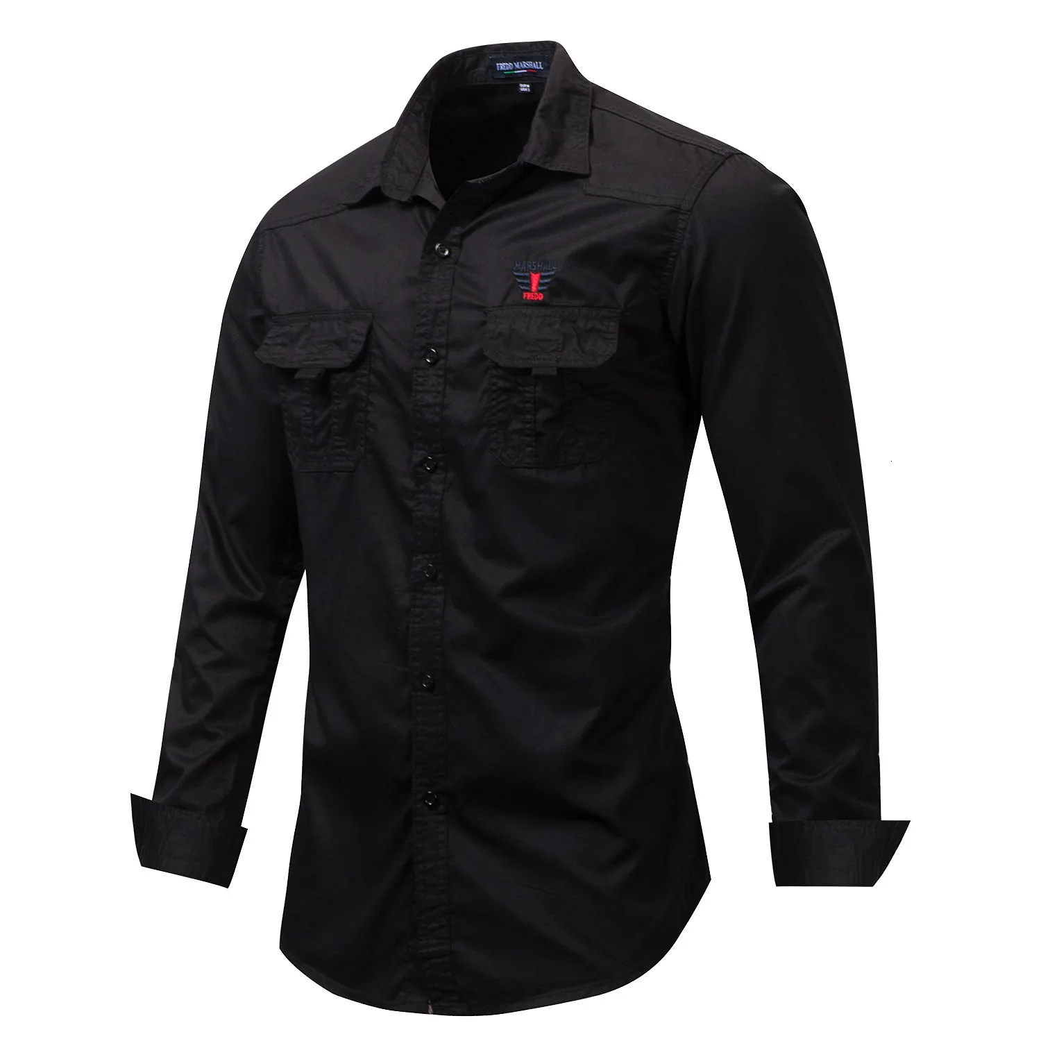 Will Code мужская одежда с длинным рукавом рубашка с лацканами из чистого хлопка рубашка с карманом для отдыха 116