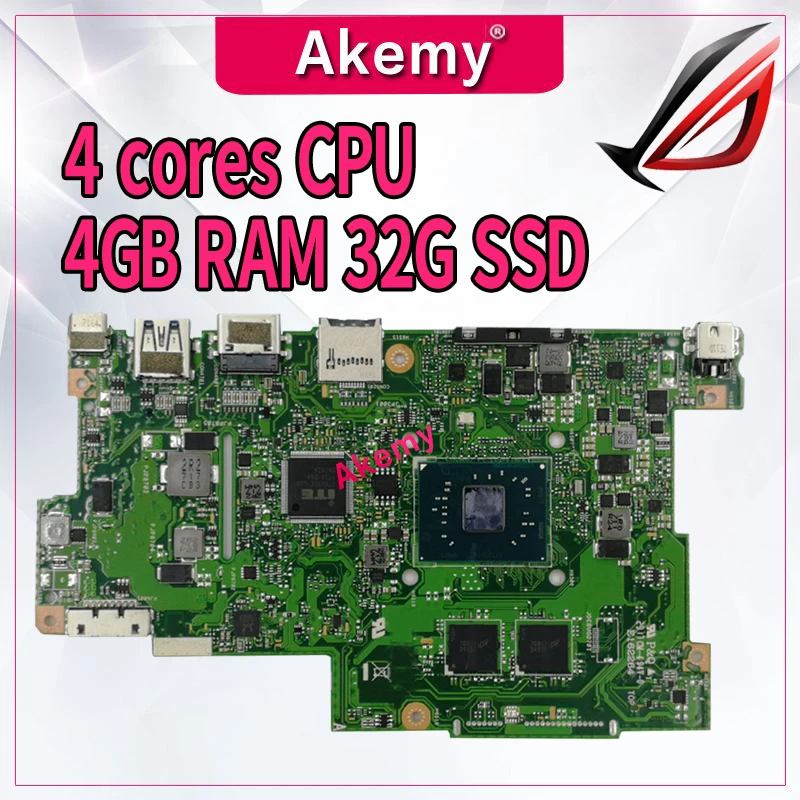С 4G ram+ 32G SSD 4 ядра материнская плата с процессором для ноутбука для ASUS E203N E203NA материнская плата для ноутбука тест ОК