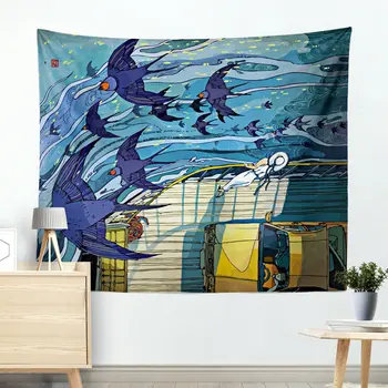 

Psychedelic elephant Tapestry Printing Beach Blanket Geometric Home Wall Decoration Cartoon Wall Hanging for Living Room Decor
