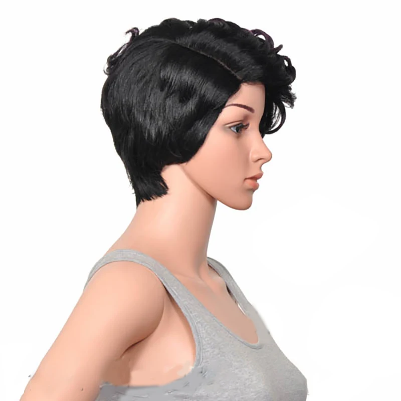 HAIRJOY женский специальный смешанный цвет боковая часть короткий кудрявый синтетический парик для волос