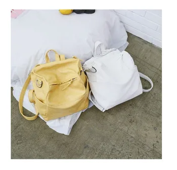 

2018 new ladies backpack Korean version soft leather student bag women