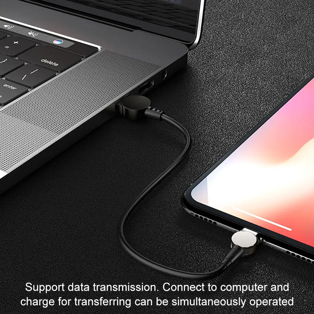 Магнитный зарядный кабель Micro USB и type C 3 в 1 180 градусов под прямым углом Магнитный кабель передачи данных