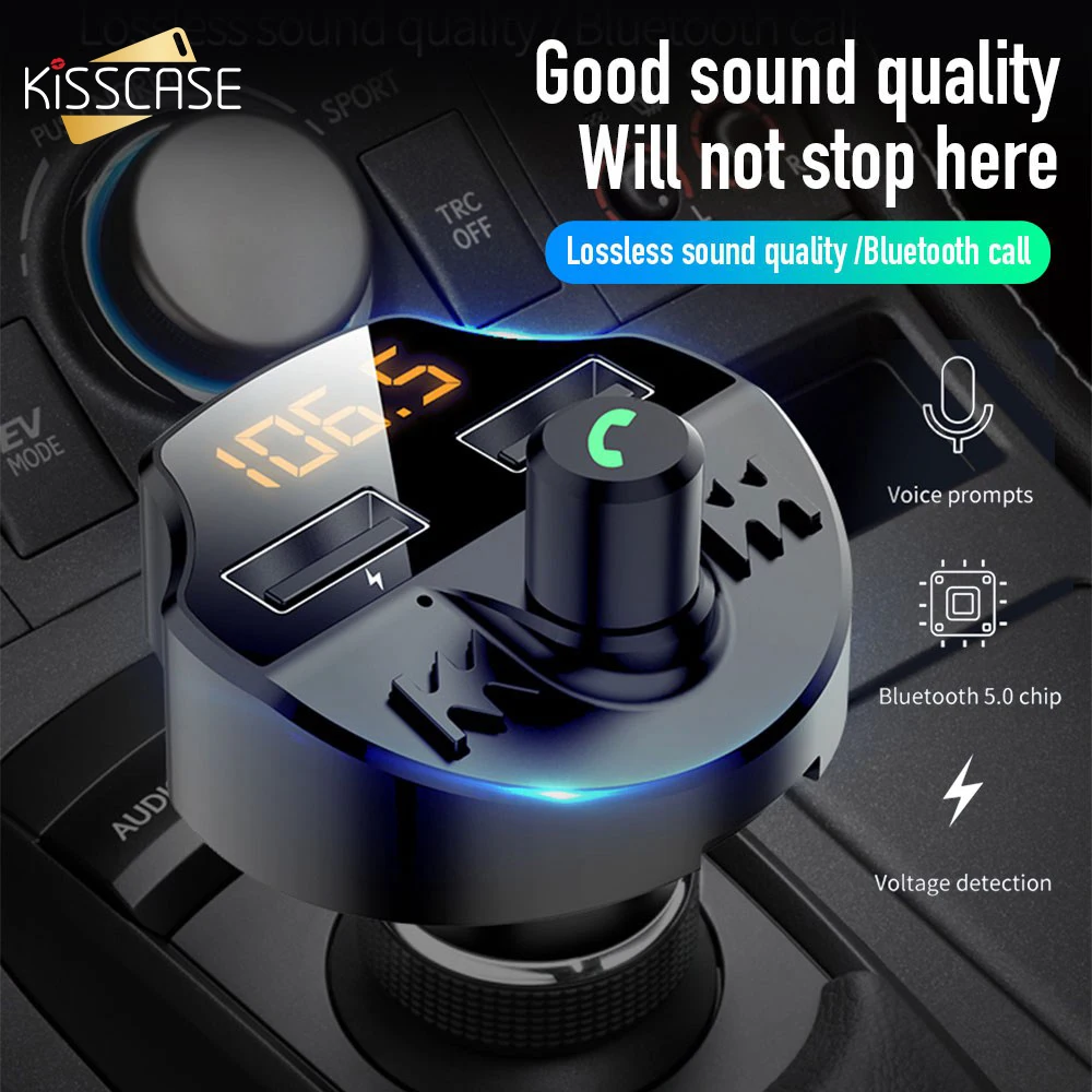 

KISSCASE Dual USB Car Charger Bluetooth5.0 Mobile Phone Charger For Huawei P20 Pro P30 P20 Chargeur зарядка блютуз автомобильная