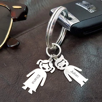 

Personalized Custom Name KeyChain Stainless Steel Car Logo Keyring Customized Nameplate Key Chain for Women Men Birthday Gifts