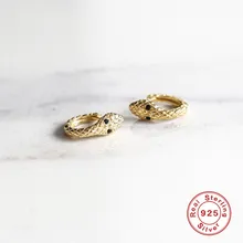 Модные простые серьги в виде змеи, золотые цветные циркониевые серьги для женщин и девушек, маленькие серьги в стиле панк, Летний стиль, A30