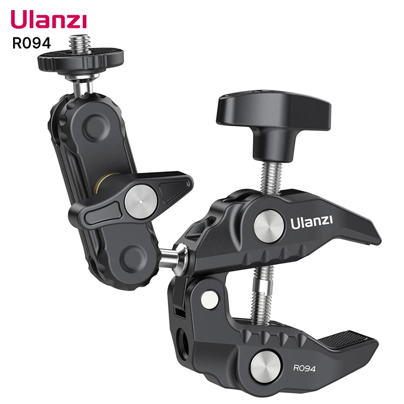 ULANZI Soporte de escritorio para cámara con brazo flexible, montaje  superior, brazo articulado con cabezal de bola giratorio de 360°, soporte  de