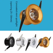 Встроенный concea светодиодный 1W3W потолочный мини-прожектор LED гостиной шкаф Кабинет винный шкаф ювелирных изделий фон настенный светильник