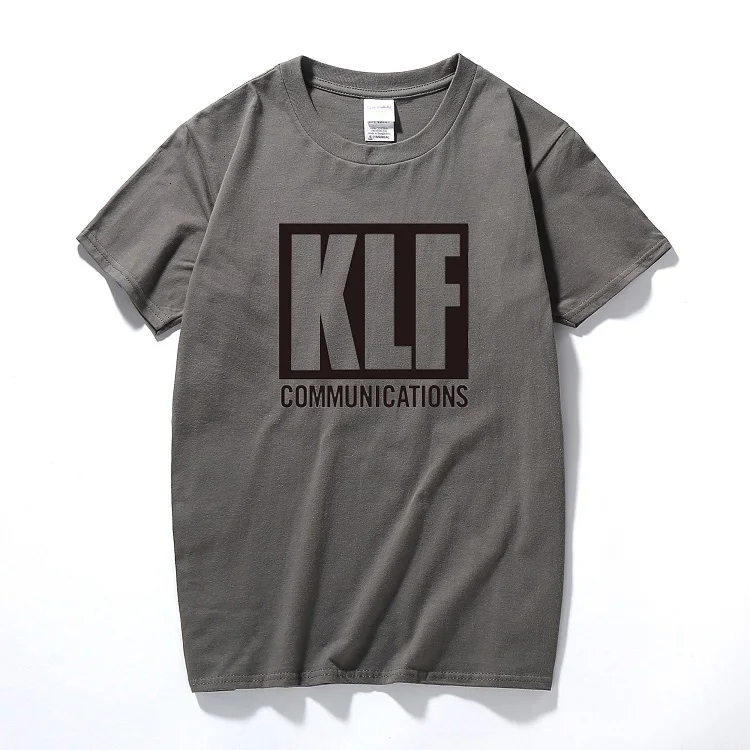Футболка one yona The KLF с буквенным принтом, Мужская футболка, новинка, хлопковая футболка с коротким рукавом и круглым вырезом, Camisetas Hombre - Цвет: Darkgray