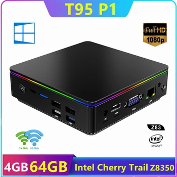 

T95 P1 Intel Z8350 4GB DDR3 64GB mini pc 2.4G/5G Wifi Fanless Small computer Portable Wins 10 Industrial Tablet Desktop mini pc