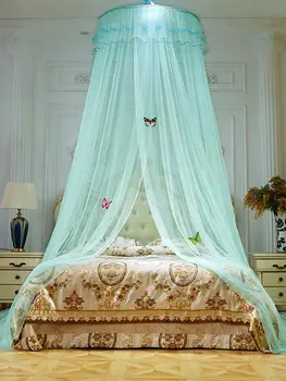 

Hanging dome mosquito net Heighten encrypted lace lace Princess ceiling floor mosquito net multicolor ultra-dense mosquito net