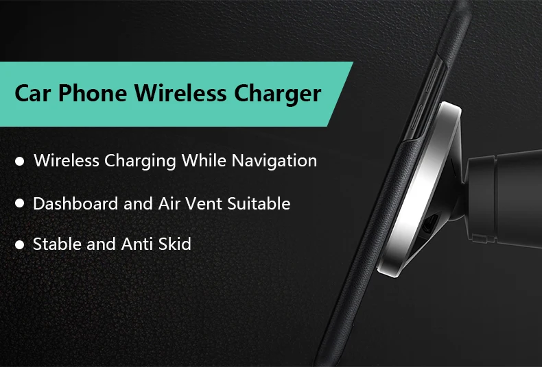 360 Degree Rotation Car Phone Wireless Charger For Samsung S8 S8 Plus S7 Edge Dashboard Wireless Charger Stands Air Vent Holder (2)