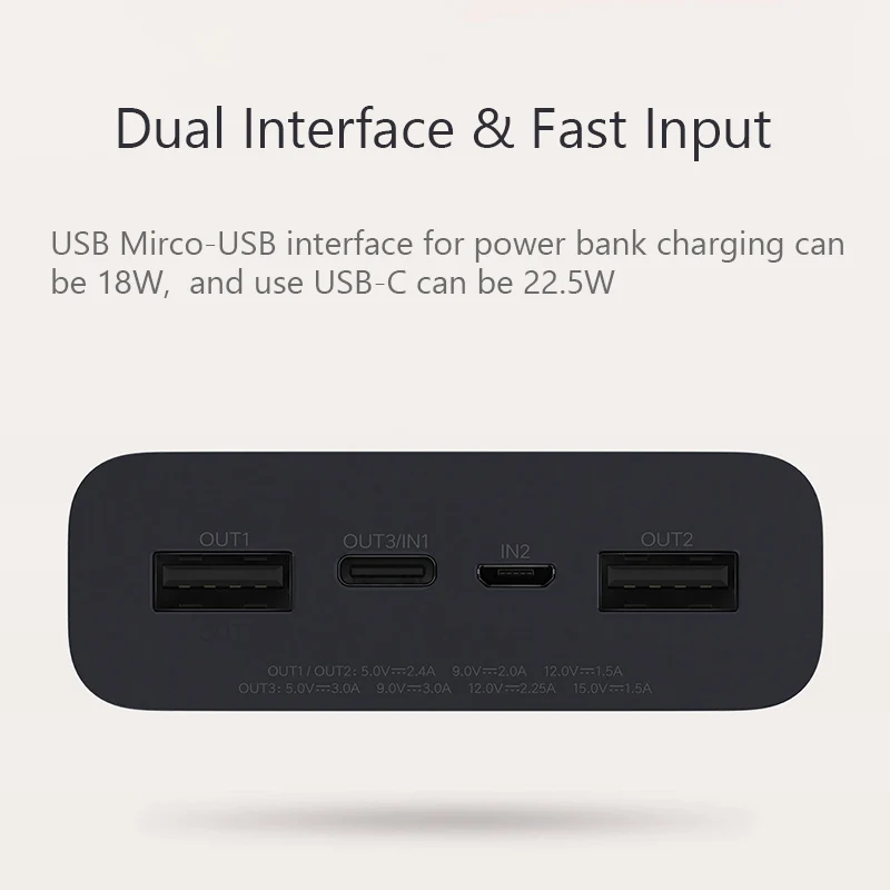 Xiaomi ZMI power Bank 20000 мАч QB822 3 usb type C 27 Вт PD Быстрая зарядка портативный внешний аккумулятор 20000 внешний аккумулятор повербанк