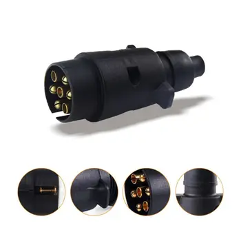

12V 7 Way Round Standard European Car Plug Connector Plastic 7 Pin Socket Plugs For Trailers RVs T8WF