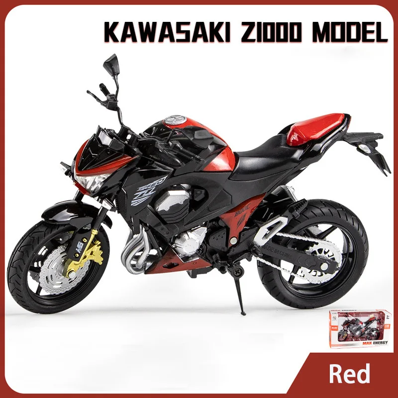Für Kawasaki Z800 1:12 Skalierte Fahrzeugmodelle Fahrzeugsimulation Aus Aluminium Und Kunststoff Geschenk Für Männer Motorrad-Modelle Racing Street Bike Replik Fronthubwerk Hinterradstoßdämpfer Grün M
