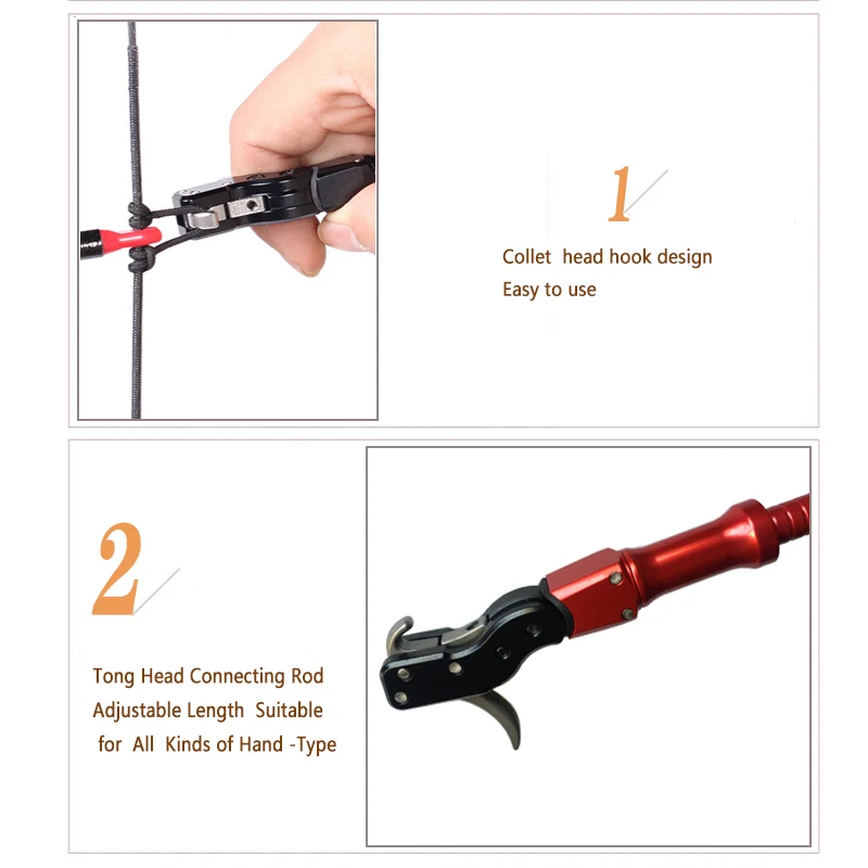 JianZD Black Color Archery Caliper Release Aid Compound Bow Strap Shooting Pro Arrow Trigger