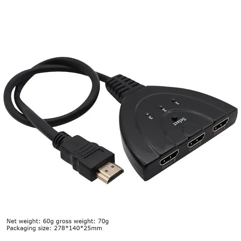 Мини 3 порта Переходник HDMI разветвитель Кабель 1.3b 4K* 2K 1080P Переключатель HDMI 3 в 1 выход порт концентратор для HDTV Xbox PS3 PS4