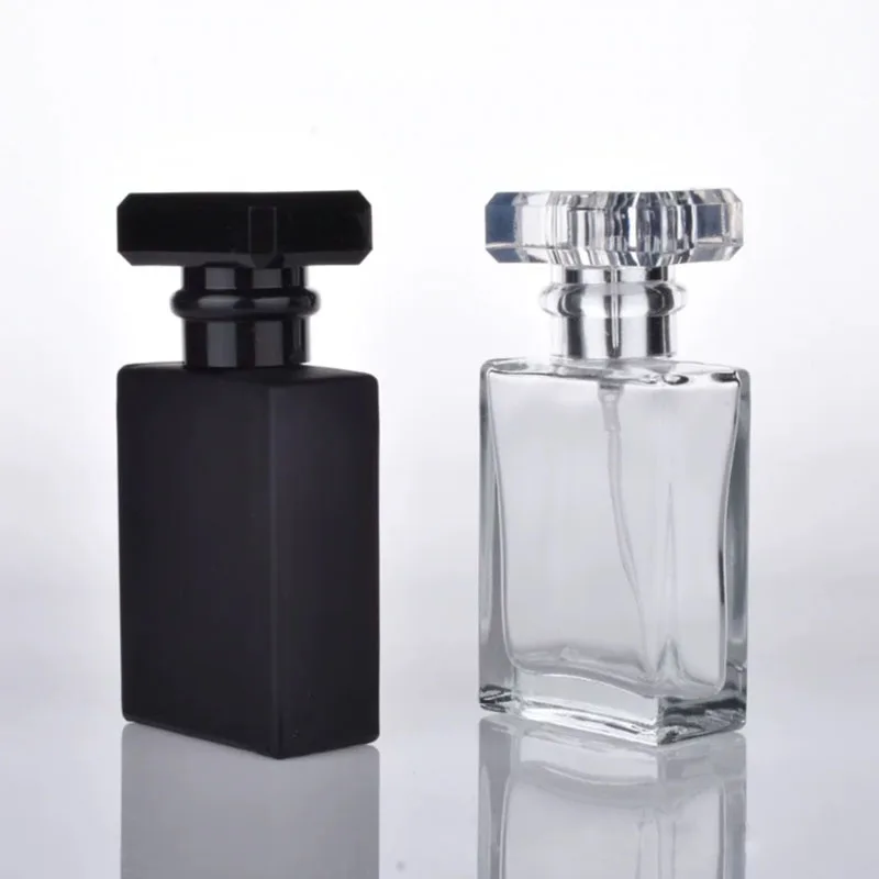 30ml Perfume Spray Bottle Glass Bottle Lead free Square Refillable Atomizer Glass Bottle Portable Travel Cosmetic 3